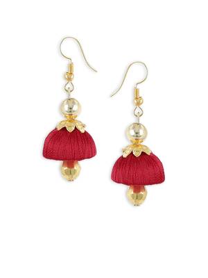 Girls Red Doomed Jhumka Earrings 1