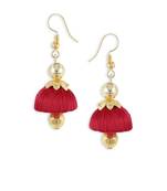Girls Red Doomed Jhumka Earrings