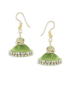 Girls Green Doomed Jhumka Earrings 1