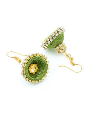 Girls Green Doomed Jhumka Earrings 2