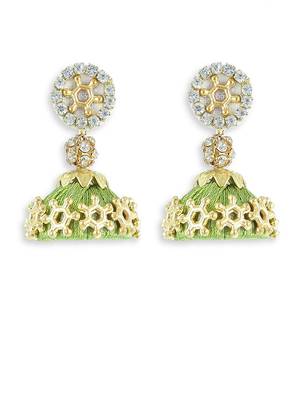 Girls Green Doomed Jhumka Earrings 1
