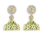 Girls Green Doomed Jhumka Earrings
