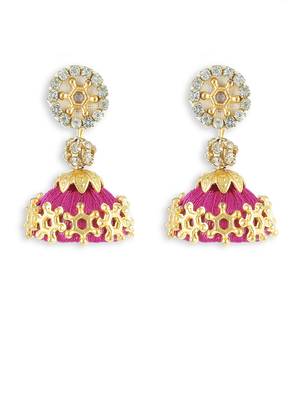 Girls Pink Doomed Jhumka Earrings 1