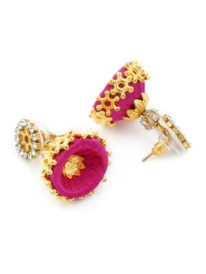Girls Pink Doomed Jhumka Earrings 3