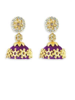 Girls Purple Doomed Jhumka Earrings 1
