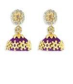 Girls Purple Doomed Jhumka Earrings