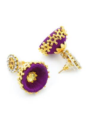 Girls Purple Doomed Jhumka Earrings 3