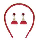 Girls Red Ethnic Hairband Set