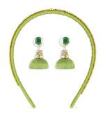 Girls Green Ethnic Hairband Set