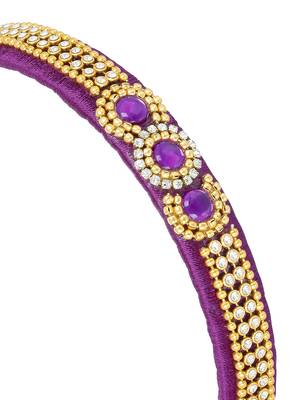 Girls Purple Ethnic Hairband Set 4