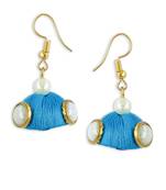 Girls Blue Doomed Kundan Jhumka Earrings