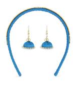Girls Blue Ethnic Hairband Set