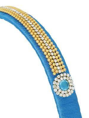Girls Blue Ethnic Hairband Set 4