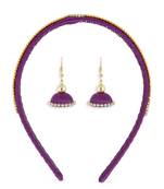 Girls Purple Ethnic Hairband Set