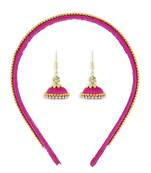 Girls Pink Ethnic Hairband Set