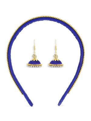 Girls Blue Ethnic Hairband Set 1