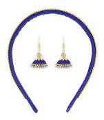 Girls Blue Ethnic Hairband Set