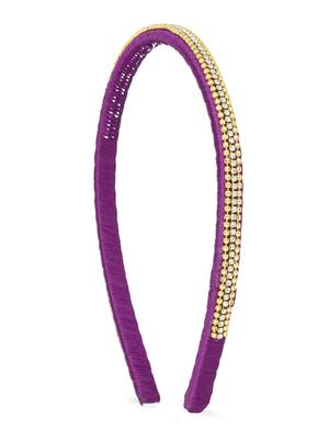 Girls Purple Ethnic Hairband Set 2