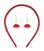 Girls Red Ethnic Hairband Set