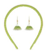 Girls Green Ethnic Hairband Set