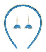 Girls Blue Ethnic Hairband Set