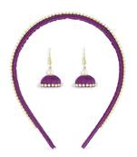 Girls Purple Ethnic Hairband Set