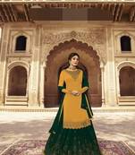 Green embroidered georgette salwar