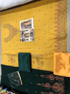 Green embroidered georgette salwar 2
