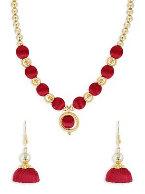 Girls Red Ethnic Necklace Set 1