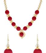 Girls Red Ethnic Necklace Set