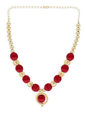 Girls Red Ethnic Necklace Set 2