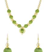 Girls Green Ethnic Necklace Set