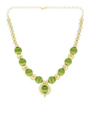 Girls Green Ethnic Necklace Set 2