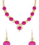 Girls Pink Ethnic Necklace Set