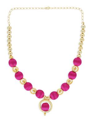Girls Pink Ethnic Necklace Set 2