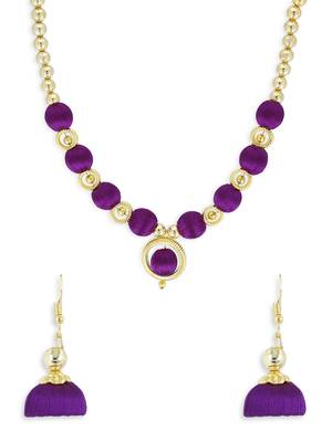 Girls Purple Ethnic Necklace Set 1