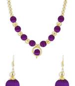 Girls Purple Ethnic Necklace Set