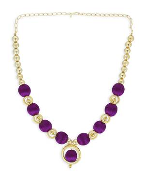 Girls Purple Ethnic Necklace Set 2