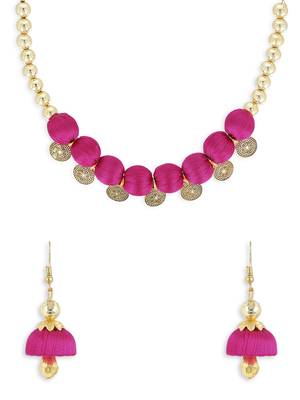 Girls Pink Ethnic Necklace Set 1