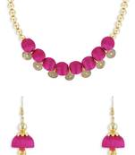 Girls Pink Ethnic Necklace Set