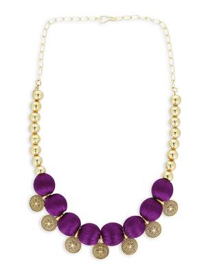 Girls Purple Ethnic Necklace Set 2