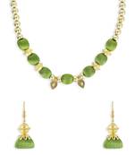 Girls Green Ethnic Necklace Set