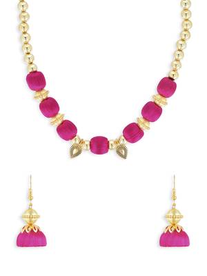 Girls Pink Ethnic Necklace Set 1