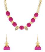 Girls Pink Ethnic Necklace Set