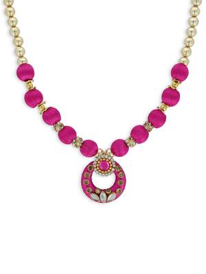 Girls Pink Ethnic Necklace 1