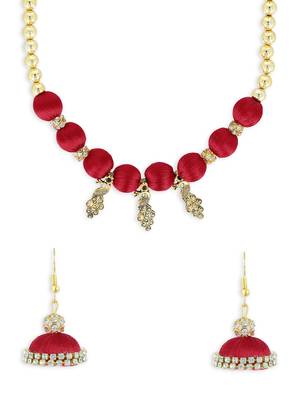 Girls Red Ethnic Necklace Set 1