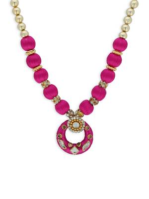 Girls Pink Ethnic Necklace 1