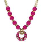 Girls Pink Ethnic Necklace
