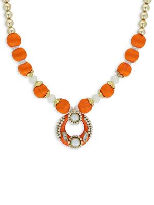 Girls Orange Ethnic Necklace 1
