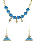 Girls Blue Ethnic Necklace Set